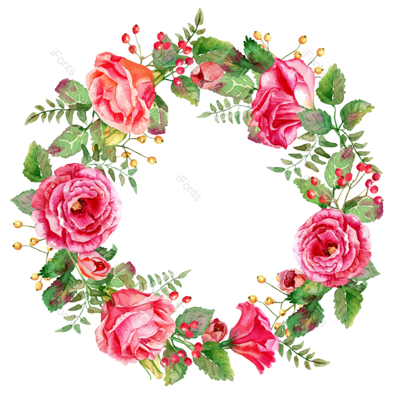 边框图片,花环元素,花卉PNG,花朵免抠素材